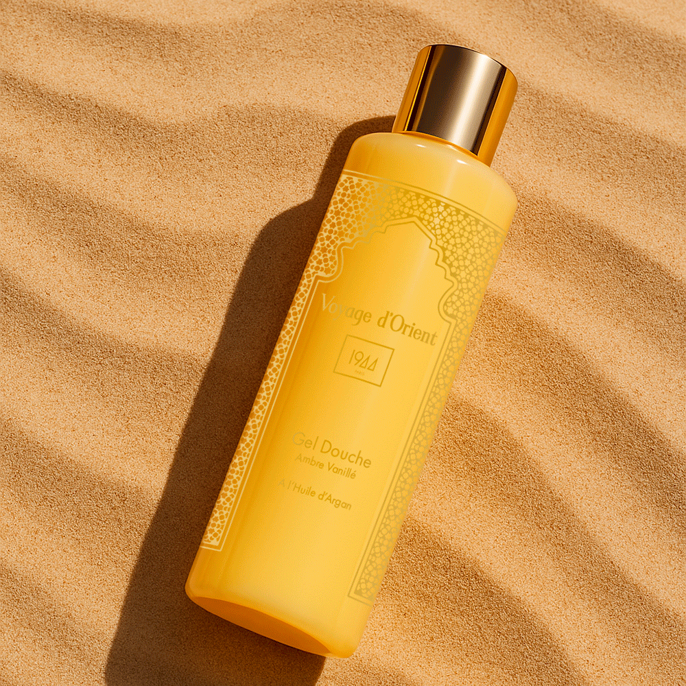 La Gamme Corporelle Voyage d'Orient - Le Gommage au Sel, Le Lait Corporel, L'Huile Précieuse, Le Gel Douche