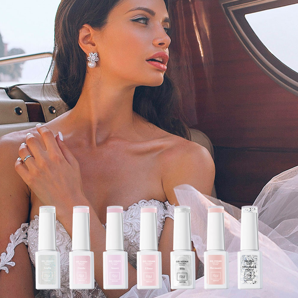 The 1944 Paris Vegan Gel Wedding Collection, nude pink colors
