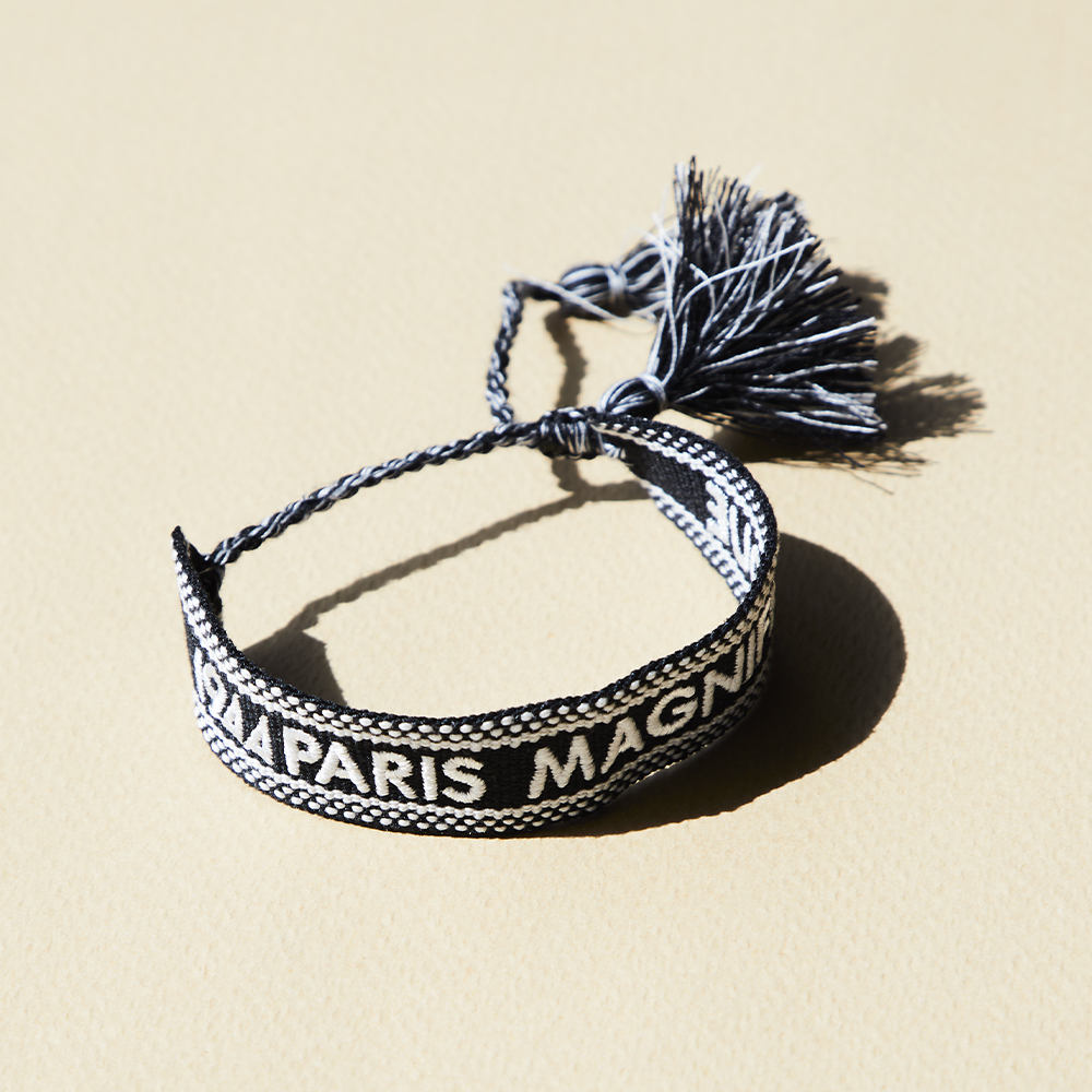 Embroidered Bracelet- Magnifique (Gorgeous) - Black - 1944 Paris