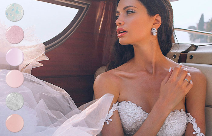 La Collection Mariage - Le Gel Vegan - Teintes nude rosées, argenté lumineux et effet coton doux et raffiné